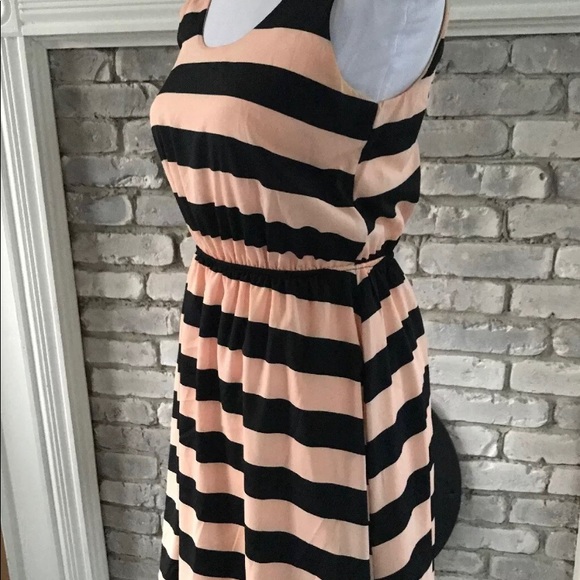 WINDSOR SKATER DRESS STRIPED BLACK/CORAL S - Picture 5 of 8